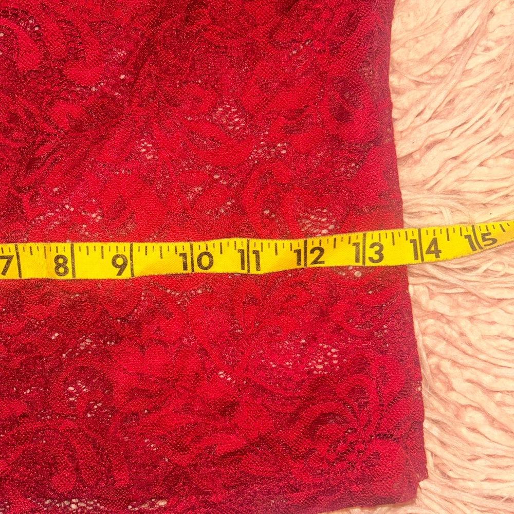 Red Lace Off-Shoulder Top - Picture 5 of 7